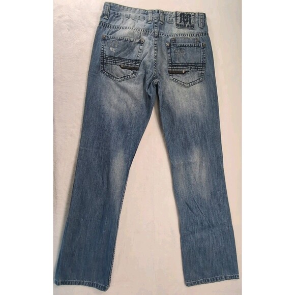Vintage Y2K Request Blue Jeans Mens 30X32 Bootcut Straight Fit Stitched Pocket - Picture 15 of 16